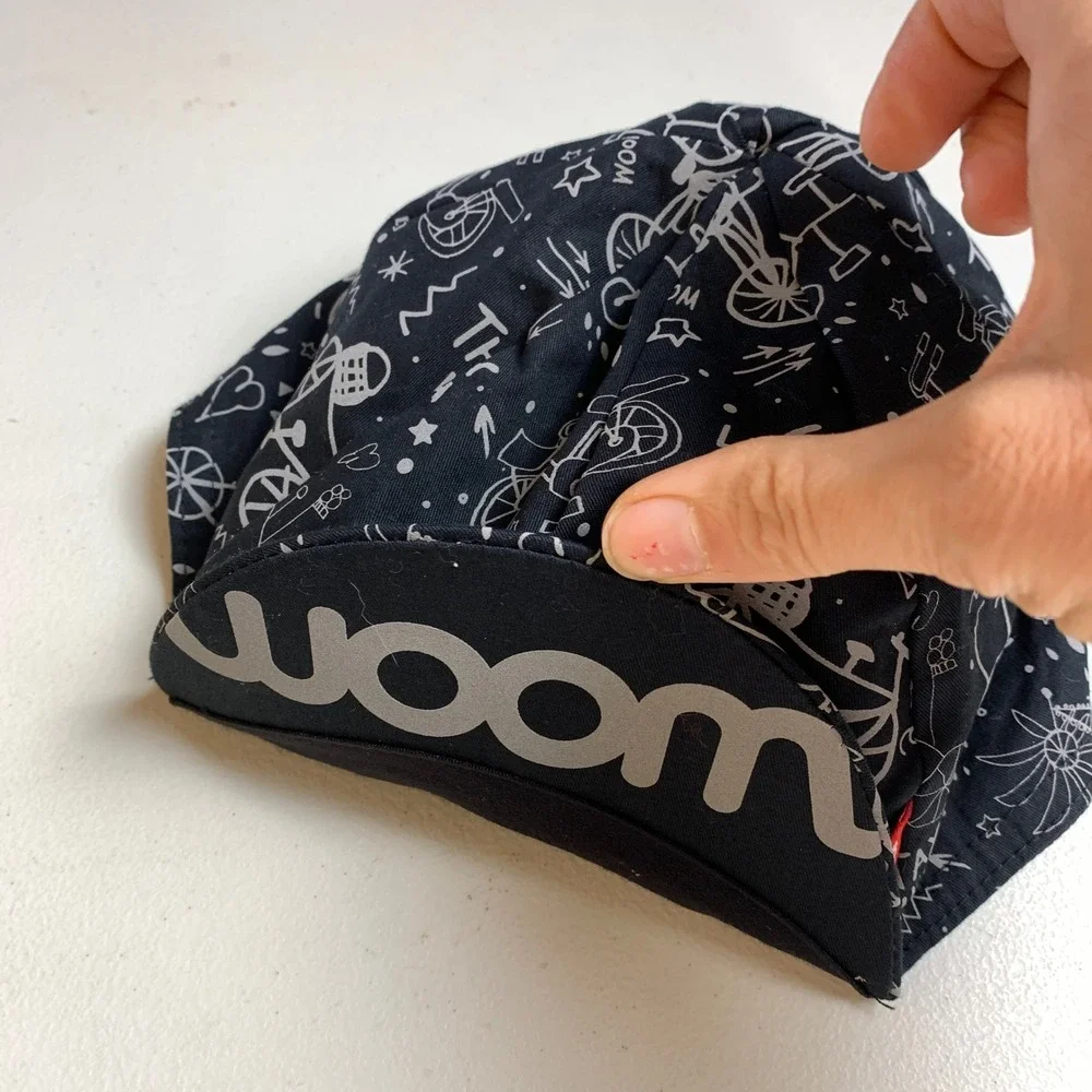 Woom Cycling Cap‎ Kids M/L Black Flare Reflective Bicycle Print Hat